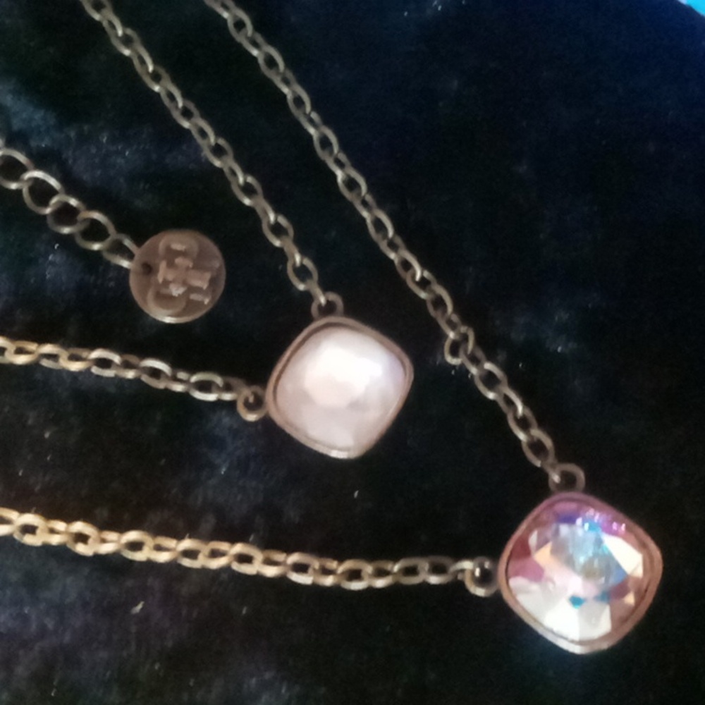 2 Pink Panache With Swarovski Crystals Dainty statement Necklace 20 In Long